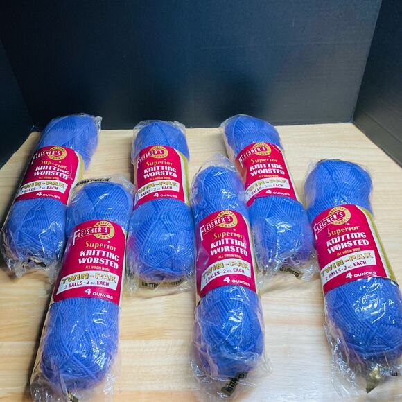 Fleishers Other - FLEISHER'S KNITTING YARN VIRGIN WOOL LAVENDER 6 DBL PACKS Color 162 Dye Lot 4672